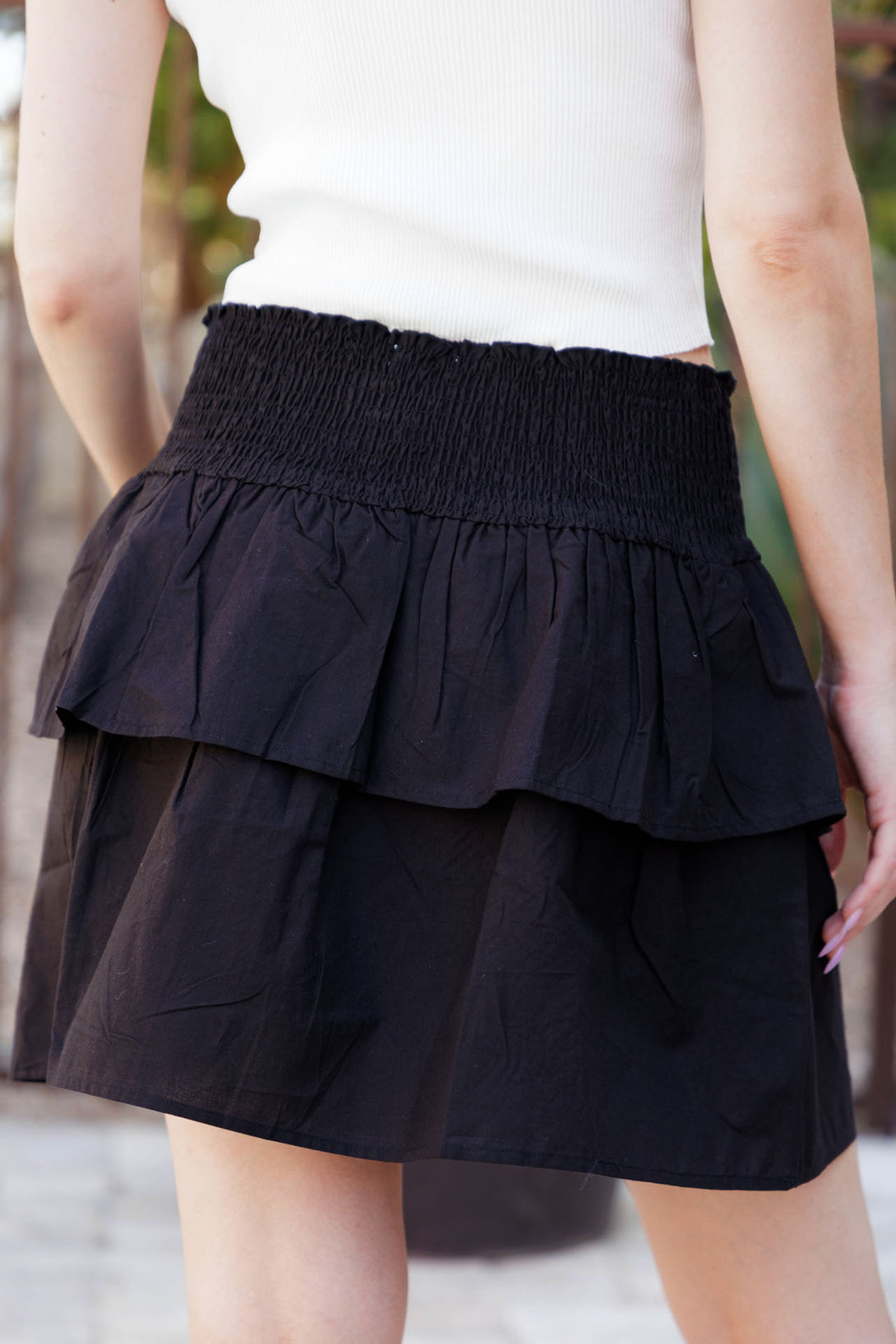  short mini skirt, mini layered skirt, short layered skirt, HT 360 Collective,