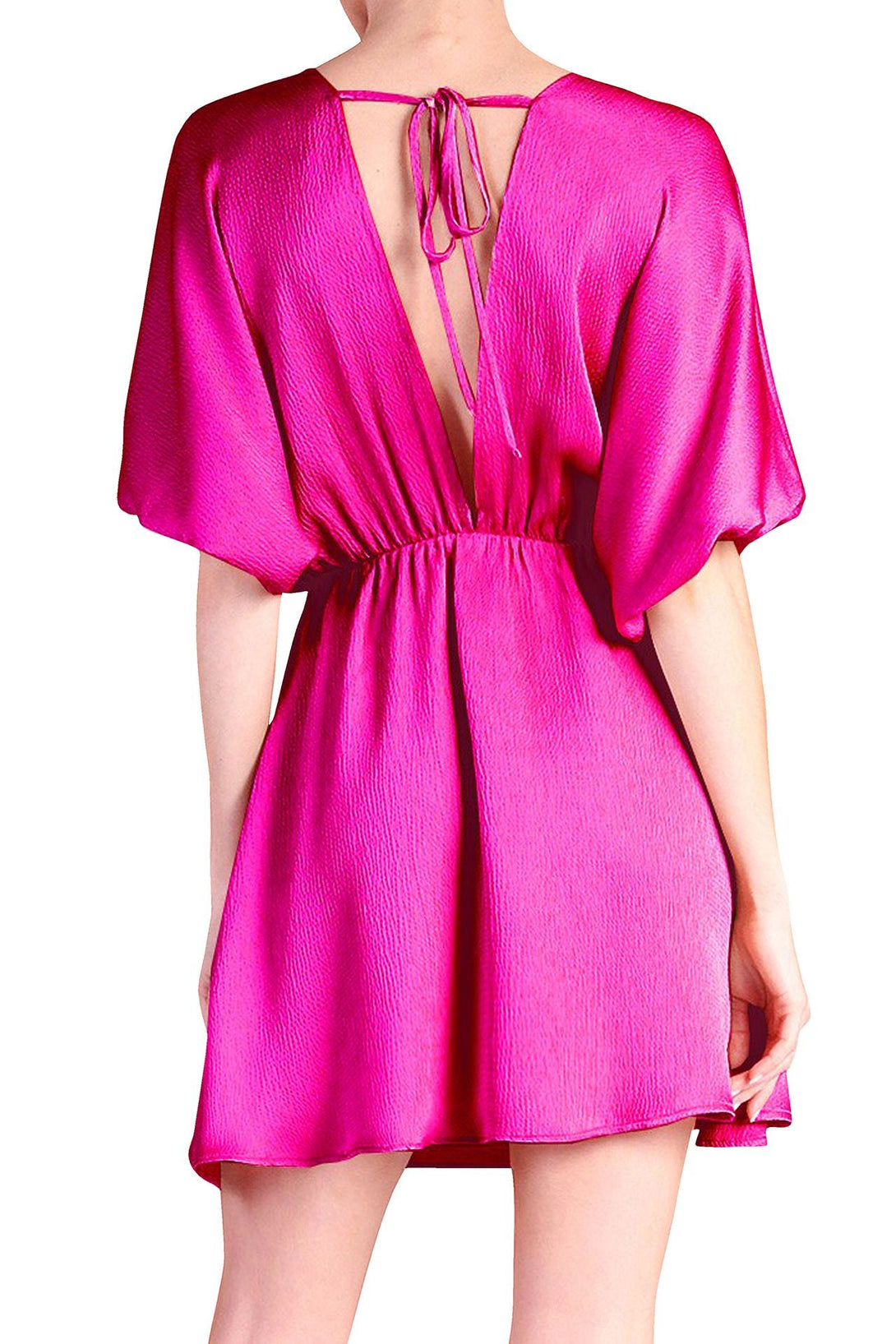 hot pink dress mini, cute short dresses, HT 360 Collective,
short silk dress,