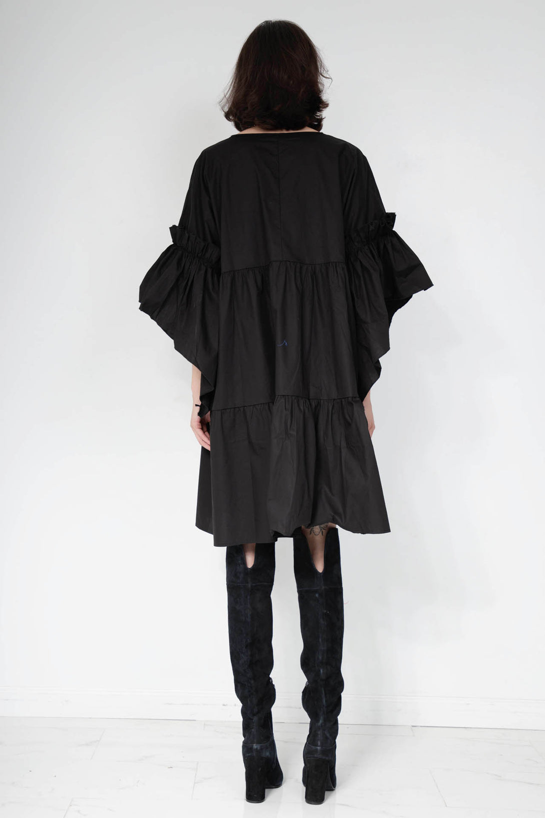 black midi dress formal, summer midi dress with sleeves, black midi dress, HT 360 Collective,