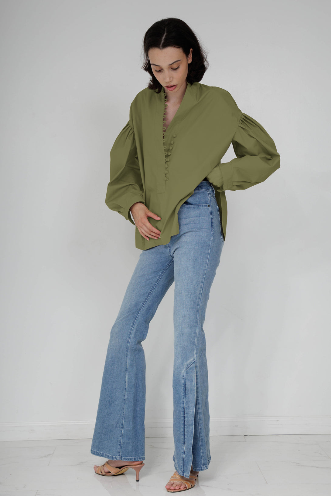 long sleeve puff sleeve top, puff long sleeve top, HT 360 Collective,