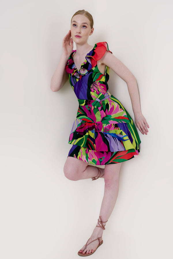  multicolour mini dress, multi color mini dress, mini dresses for women, cute short dresses, HT 360 Collective,