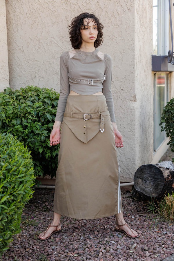 cargo skirt with pockets, cargo skirt with belt, cargo skirt near me, HT 360 Collective,