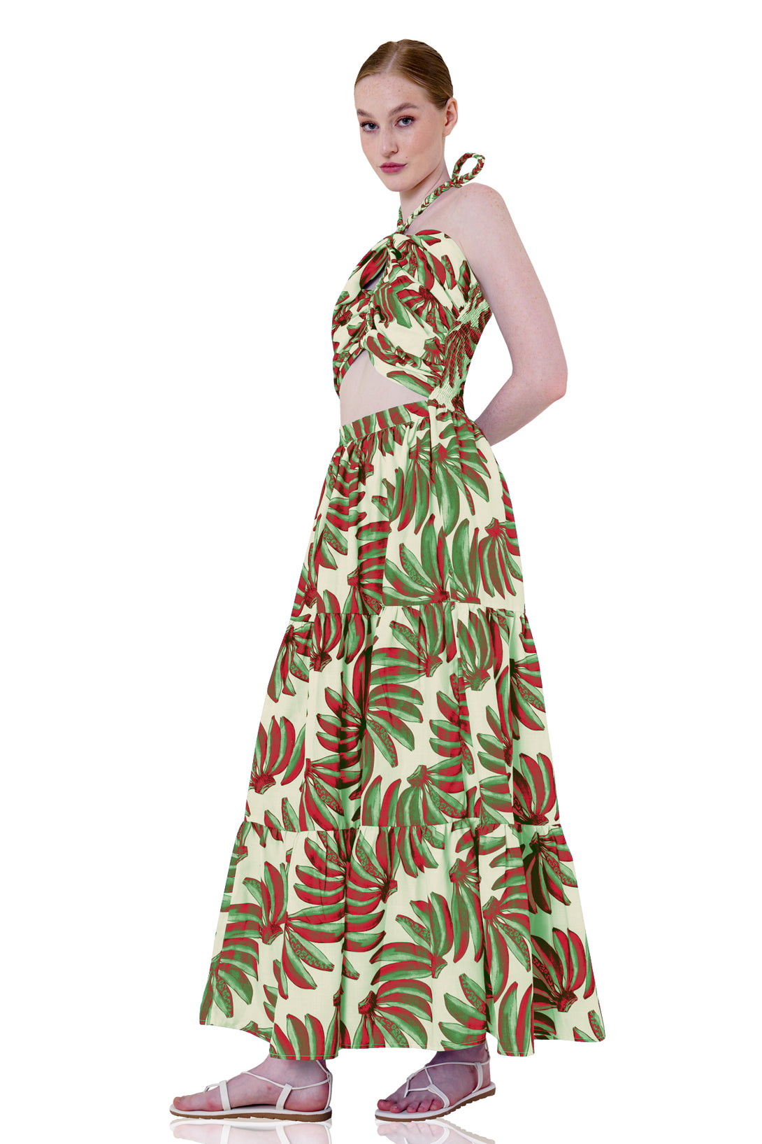 dress maxi red, HT 360 Collective, green colour maxi dress, red color maxi dress, red maxi dress,