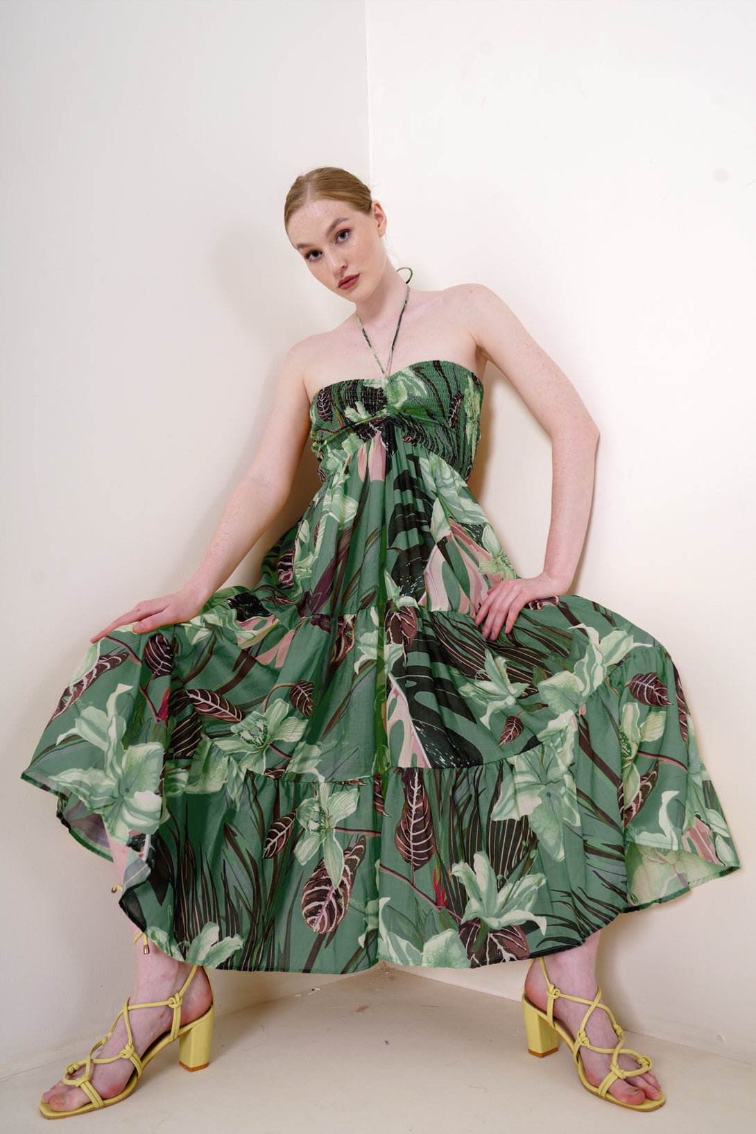 prom dresses emerald green, tiered midi dress, midi dresses for women, HT 360 Collective,