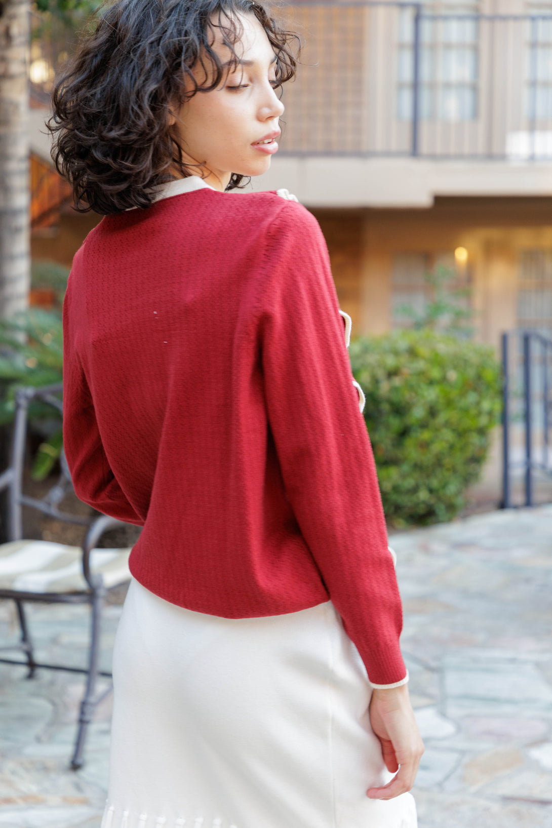  womens knit sweater, red long sweater cardigan, womens cardigan red, HT 360 Collective,