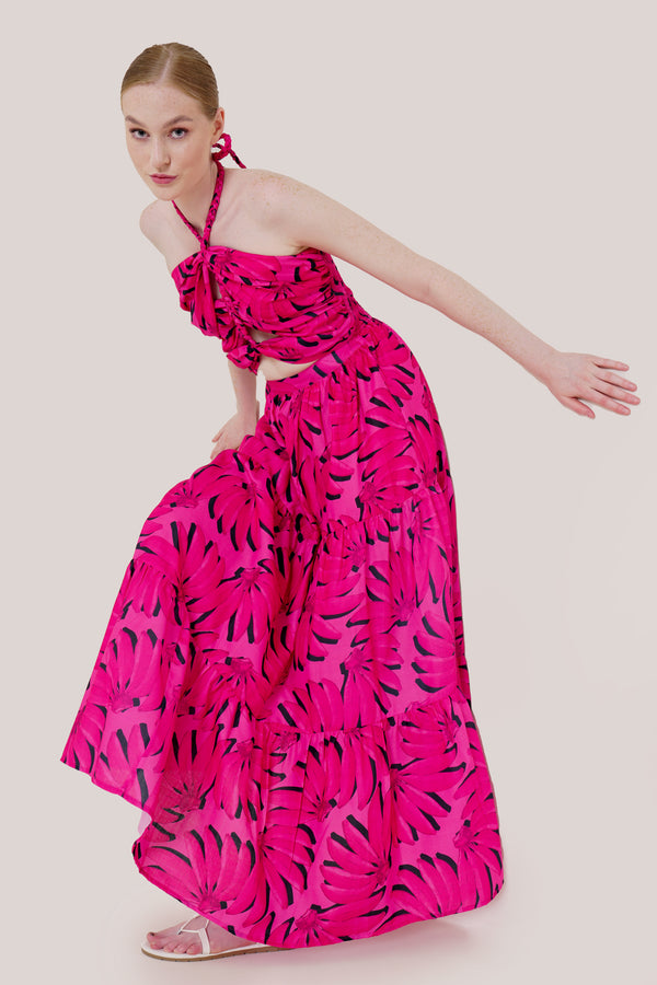 sexy pink dress, waist cut out maxi dress, long dress with cut out sides, HT 360 Collective,