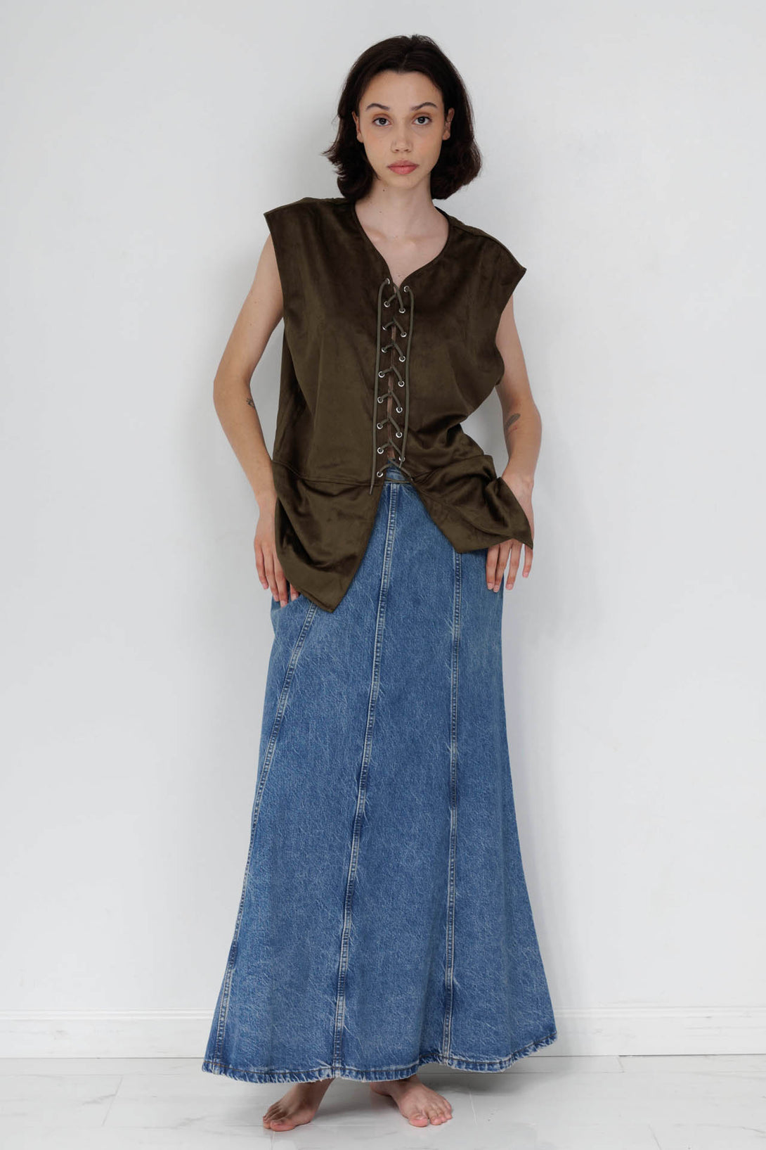 denim skirts long for women, HT 360 Collective, jean skirts for women long, ladies jean skirts long,