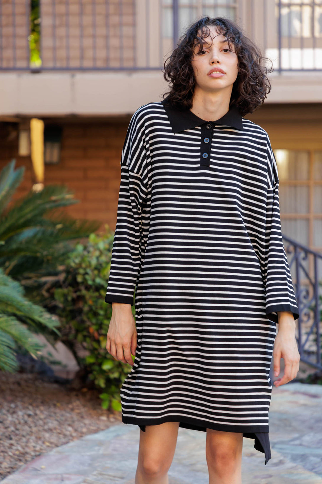 HT 360 Collective Knit Dresses Knit Midi Dress With Sleeves