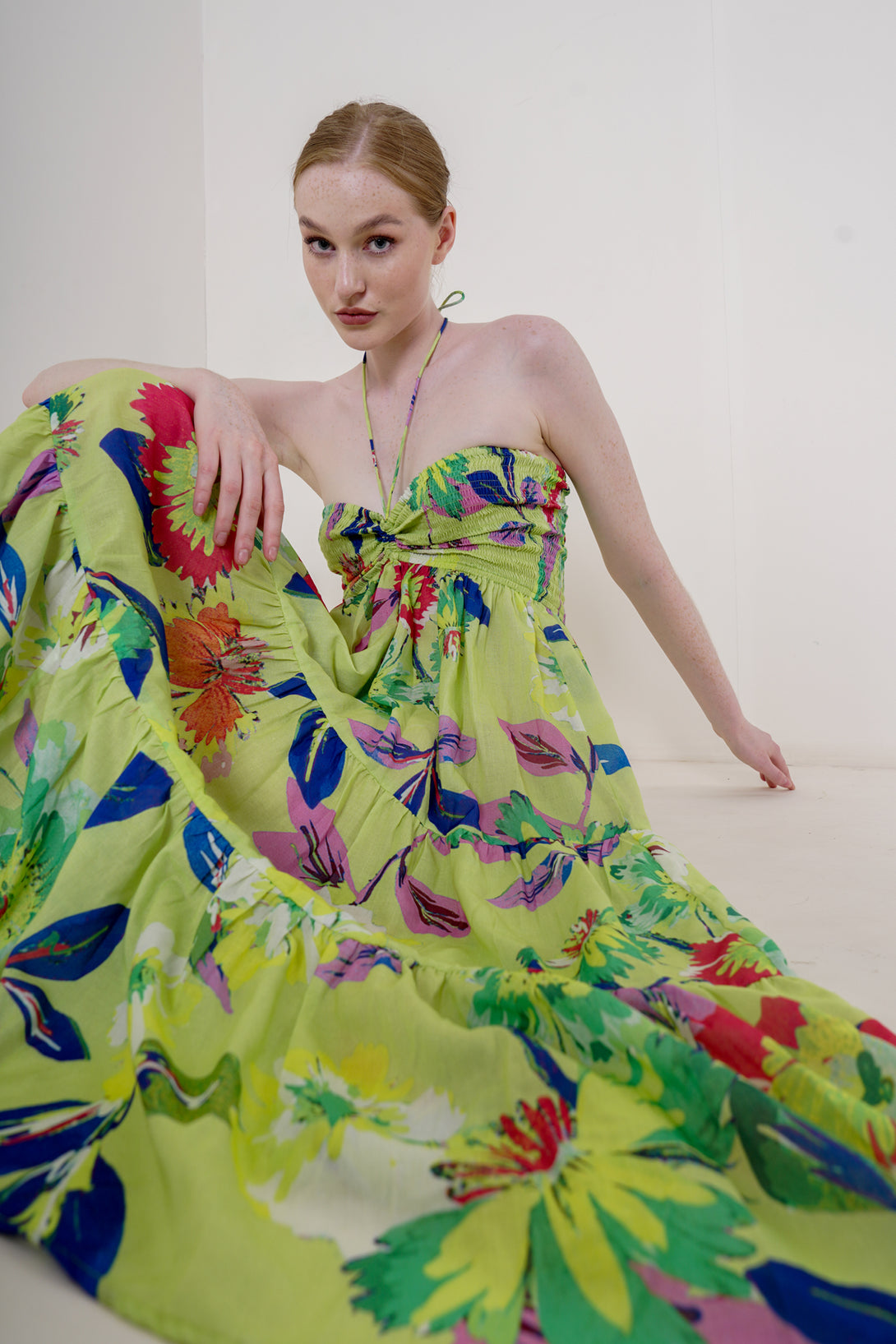 mint green summer dress, printed midi dress, cotton midi dress, casual midi dresses for women, HT 360 Collective,