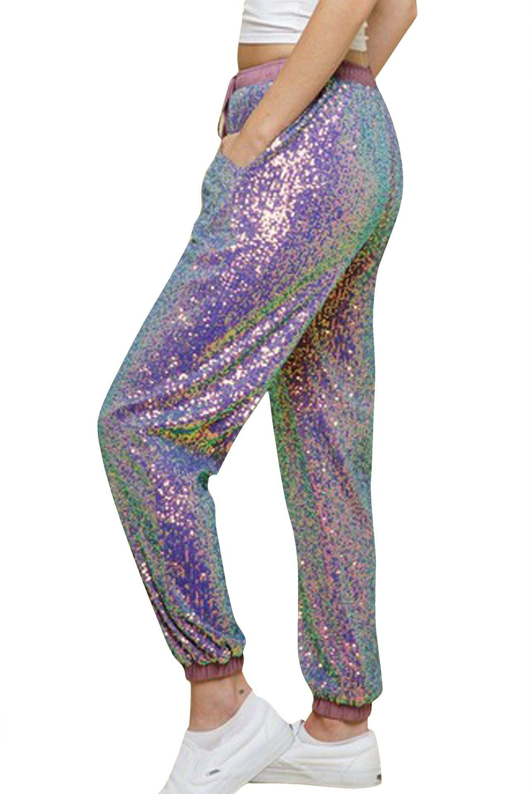 "sequin joggers womens" "jogger sequin pants" "sequin joggers womens" "HT 360 Collective" "sequin jogger pants"