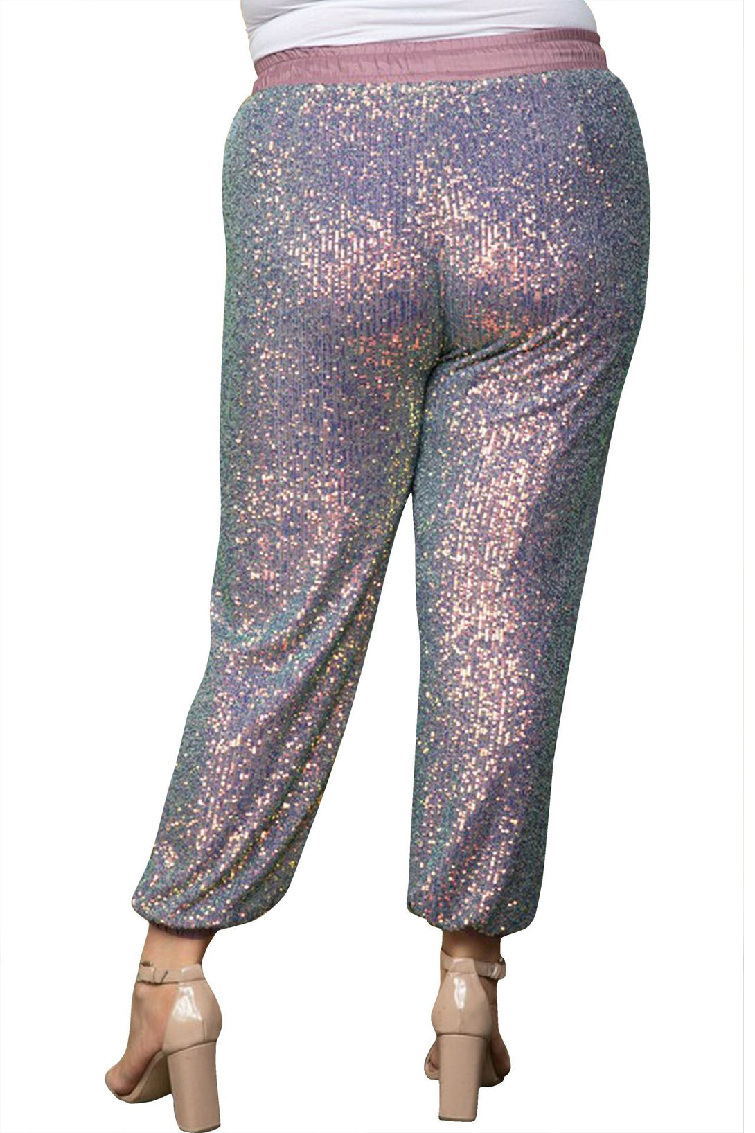 "sequin joggers womens" "plus size sequin joggers" "women's sequin jogger pants" "HT 360 Collective"