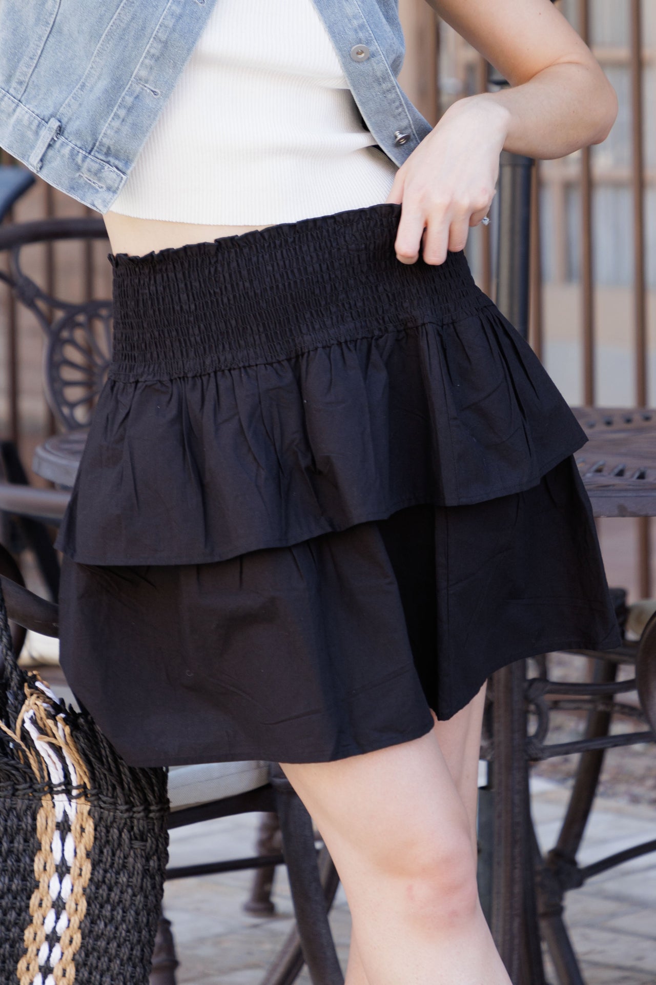 Layered skirt short best sale