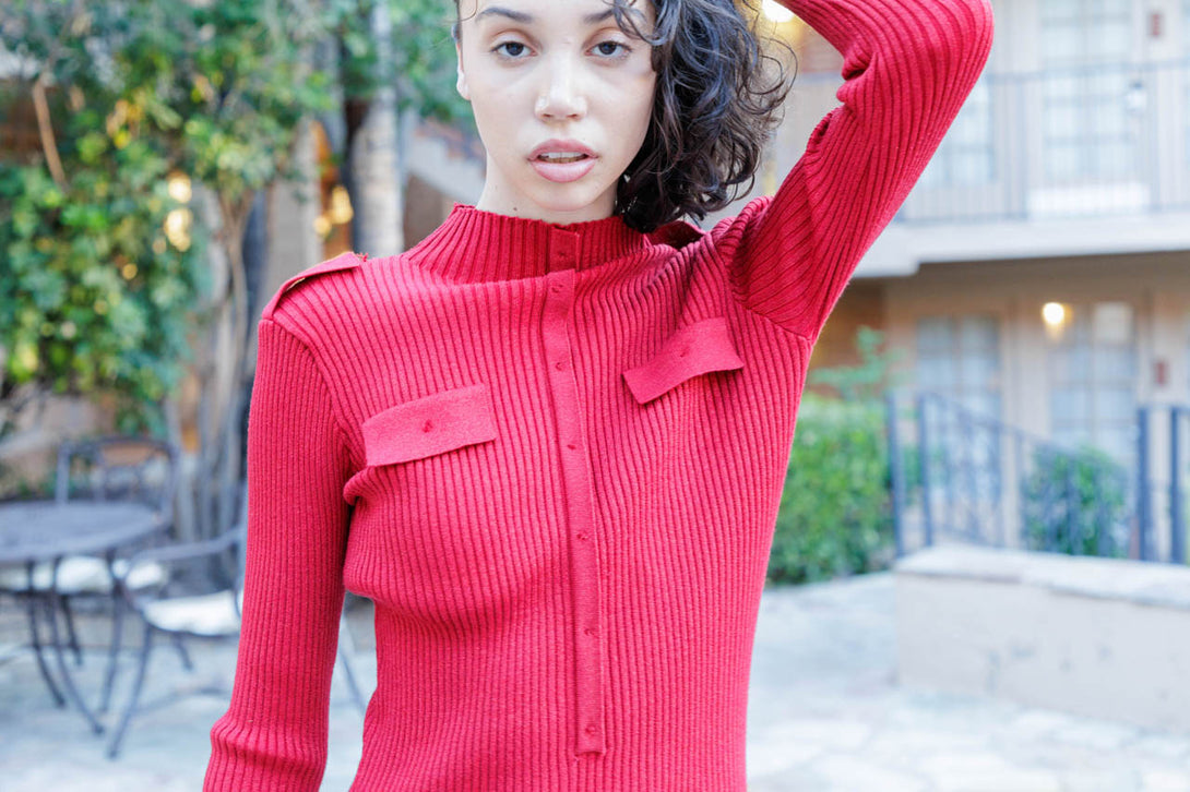  red sweater dress long sleeve, long sleeve sweater dress, long sleeve midi sweater dress HT 360 Collective,