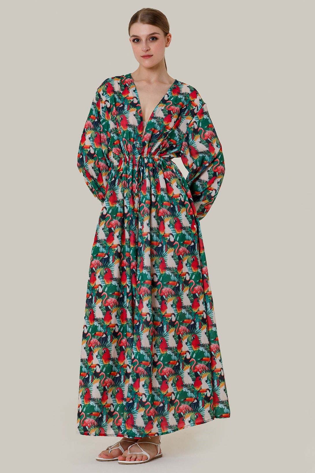 Designer Emerald Green Dress With Sleeves | Long Sleeve Summer Dresses Large Designer Emerald Green Dress With Sleeves | Long Sleeve Summer Dresses Large