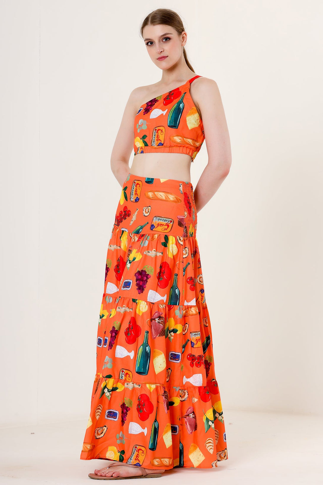 Designer Patterned Maxi Skirt | Orange Skirt Long | Long Maxi Skirt Small Designer Patterned Maxi Skirt | Orange Skirt Long | Long Maxi Skirt Small