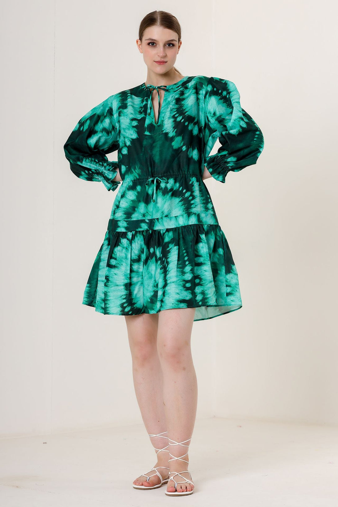 Designer Long Sleeve Knee Length Dress | Short Green Emerald Dress Custom / Green Designer Long Sleeve Knee Length Dress | Short Green Emerald Dress Custom / Green