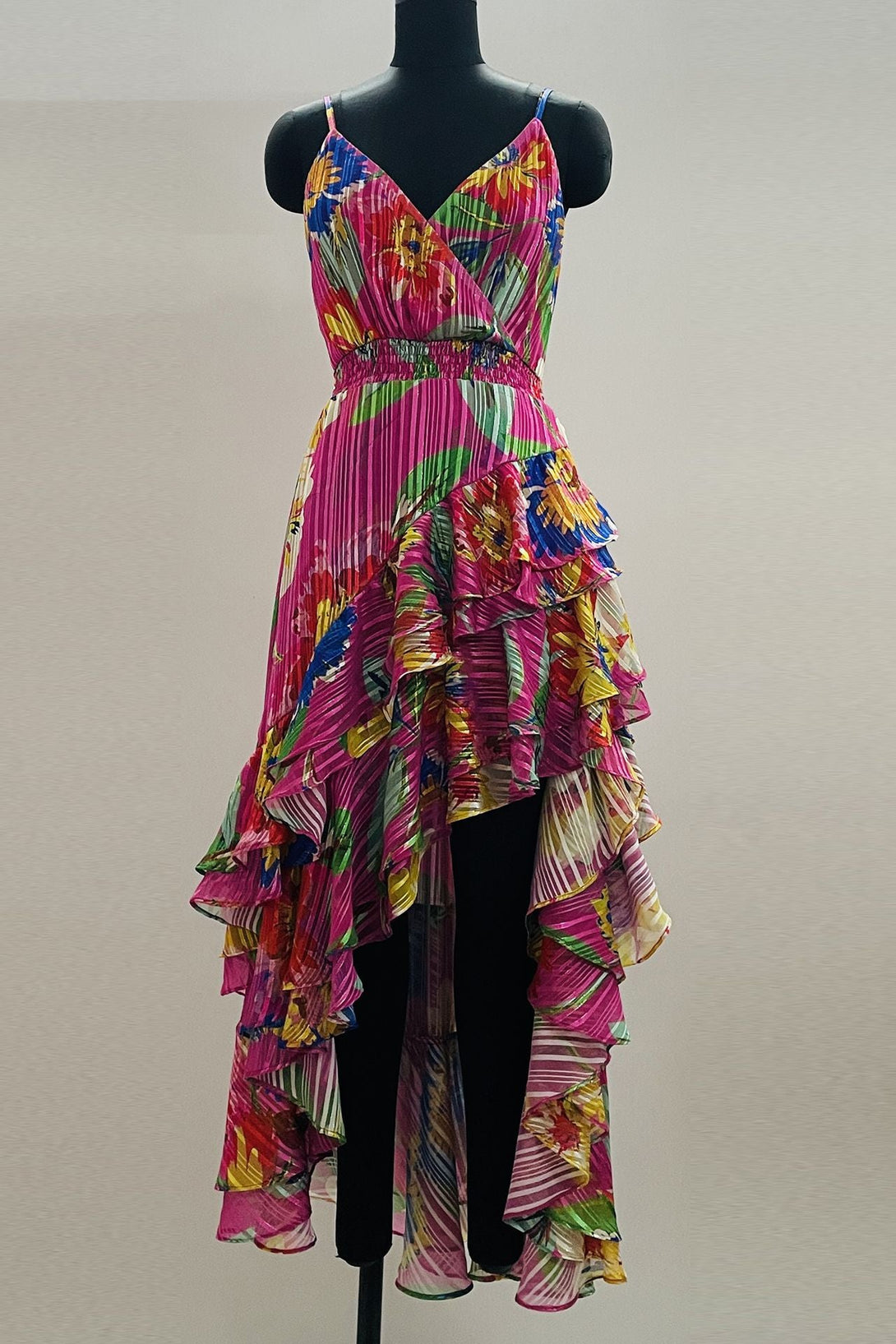 Designer High Low Hem Dress | Asymmetrical Ruffle Dress | Pink Dress HT360 Collective Designer High Low Hem Dress | Asymmetrical Ruffle Dress | Pink Dress HT360 Collective