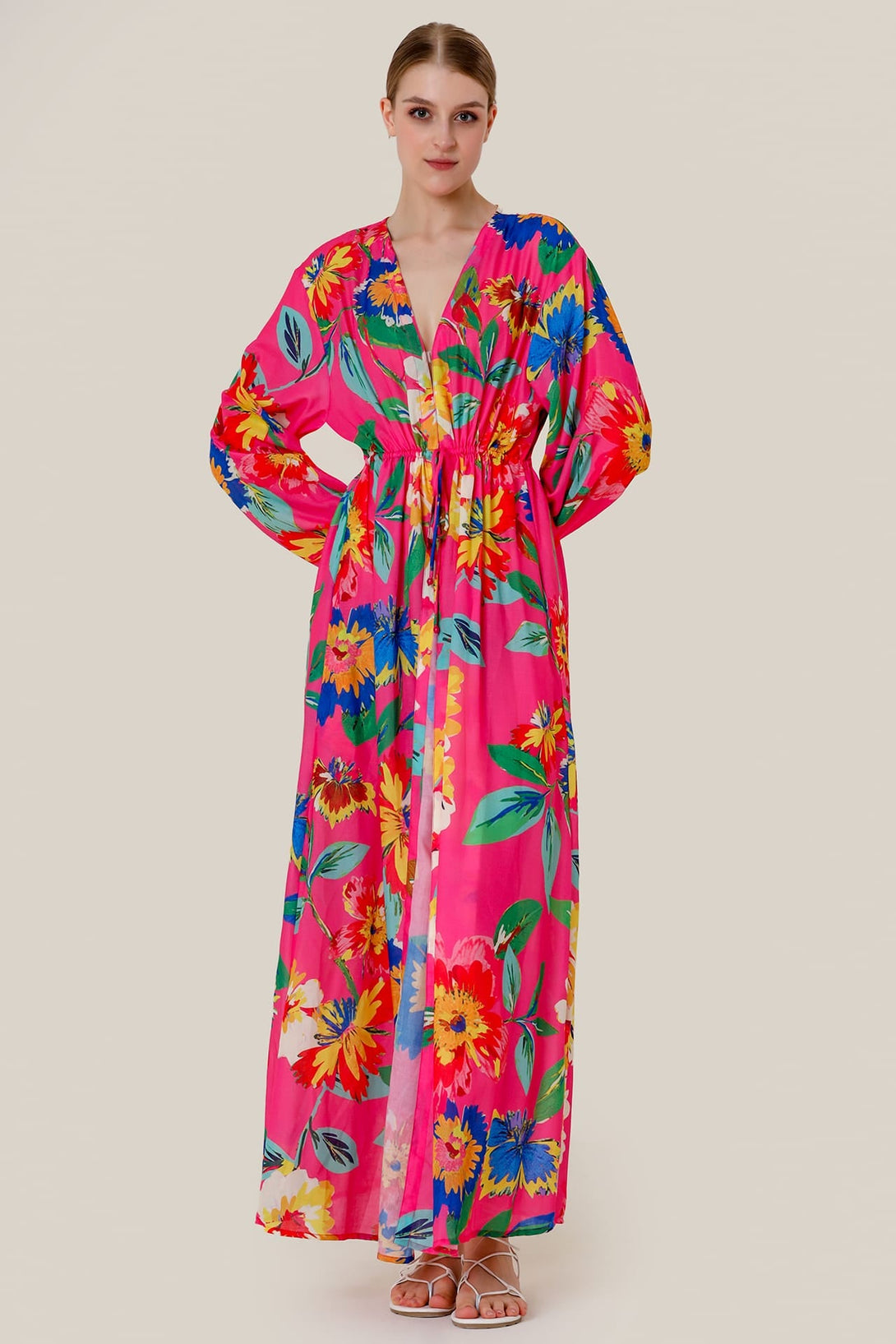Designer Long Dresses With Sleeves | Hot Pink Dresses For Women Medium Designer Long Dresses With Sleeves | Hot Pink Dresses For Women Medium