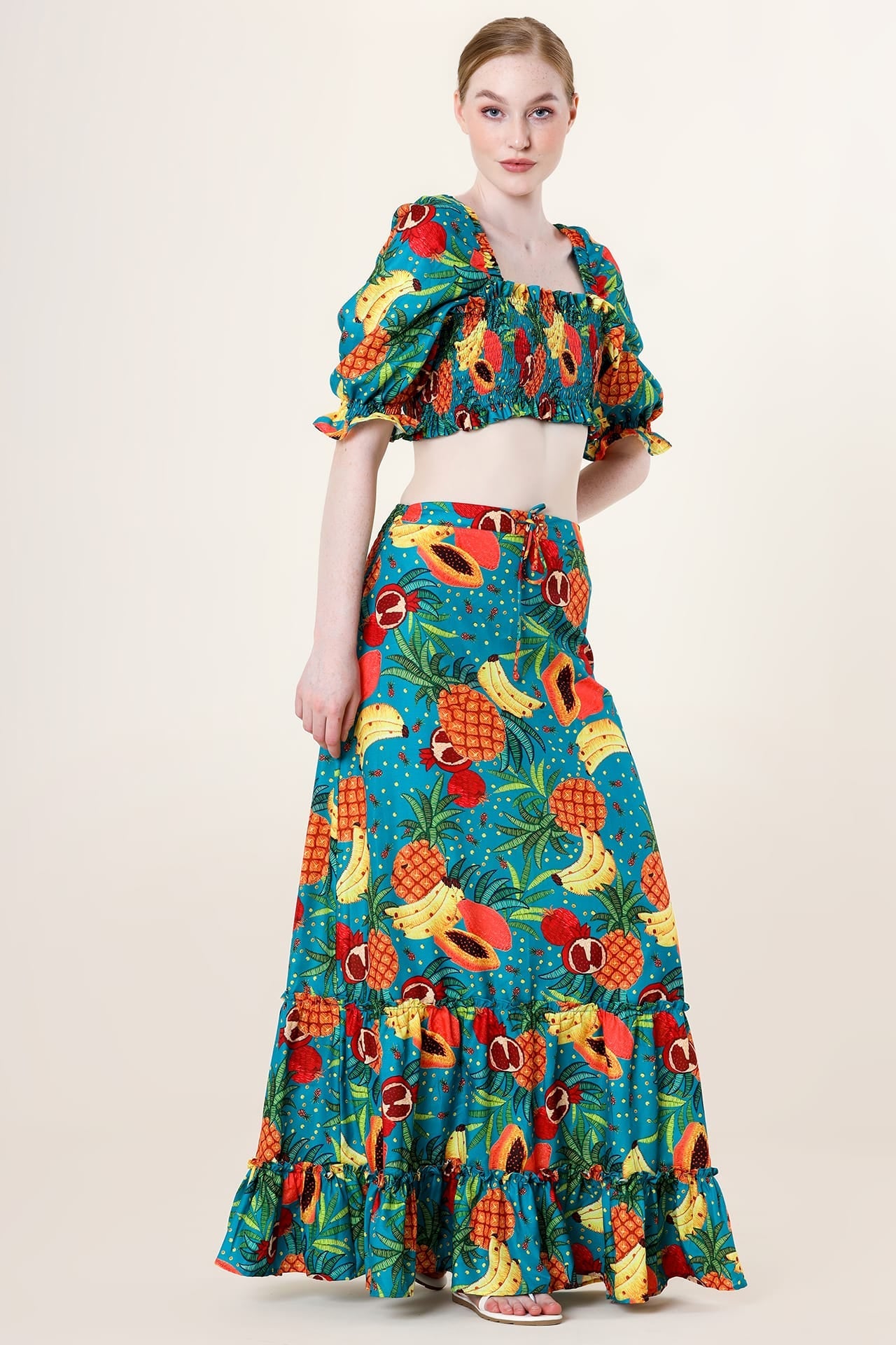 Multi coloured maxi skirt top