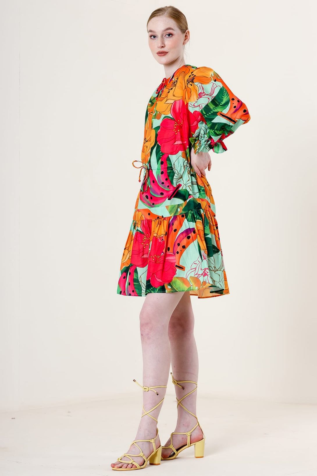 Designer Multi Colored Midi Dress | Cocktail Dress Midi With Sleeves Extra Large / Multicolor Designer Multi Colored Midi Dress | Cocktail Dress Midi With Sleeves Extra Large / Multicolor