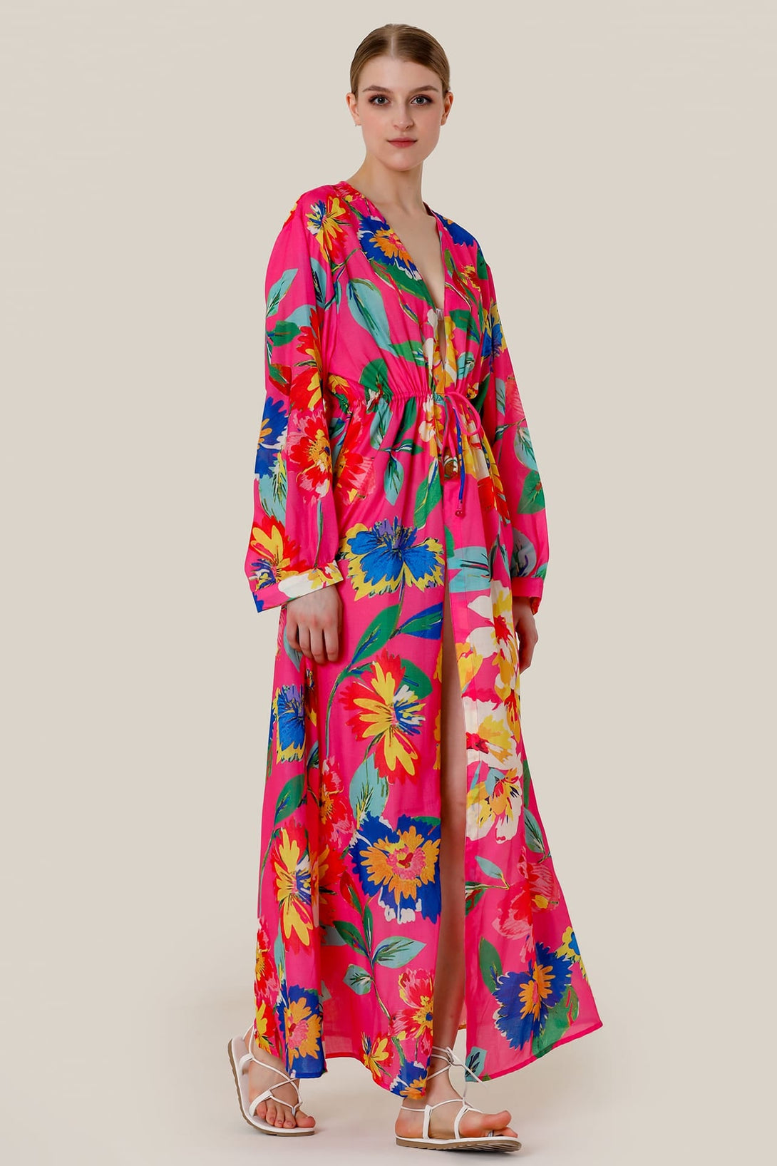 Designer Long Dresses With Sleeves | Hot Pink Dresses For Women Medium Designer Long Dresses With Sleeves | Hot Pink Dresses For Women Medium