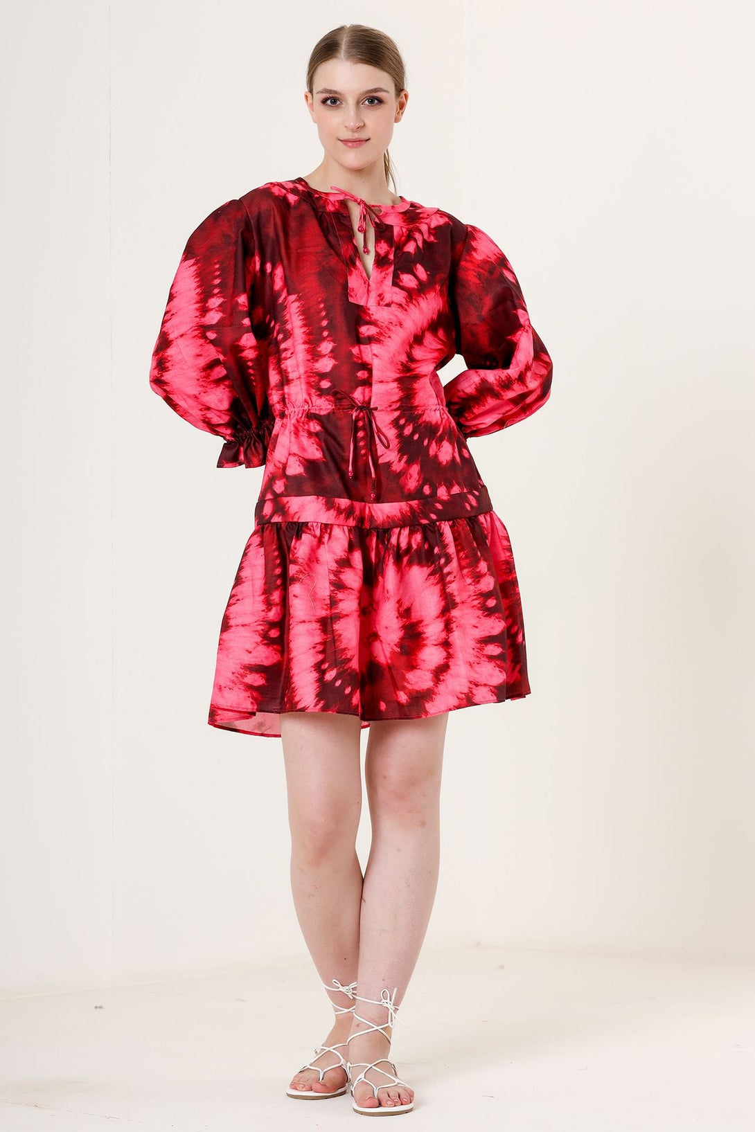 Designer Red Dress With Sleeves | Mini Summer Dresses For Women Medium / Red Designer Red Dress With Sleeves | Mini Summer Dresses For Women Medium / Red