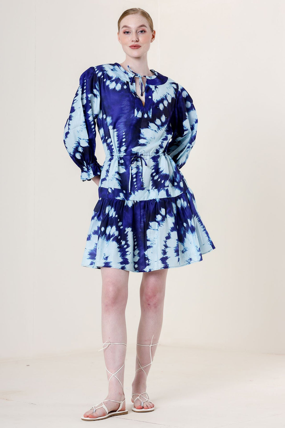 Designer Long Sleeve Knee Length Dress | Royal Blue Mini Dress Medium Designer Long Sleeve Knee Length Dress | Royal Blue Mini Dress Medium