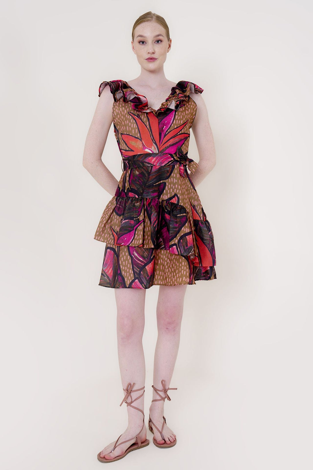 Designer Dark Brown Mini Dress Designer Dark Brown Mini Dress