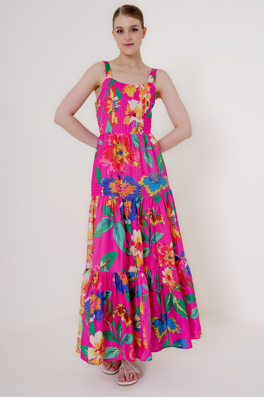 Designer Summer Maxi Dress | Flower Dress Pink | Strappy Flowy Dress Custom Designer Summer Maxi Dress | Flower Dress Pink | Strappy Flowy Dress Custom