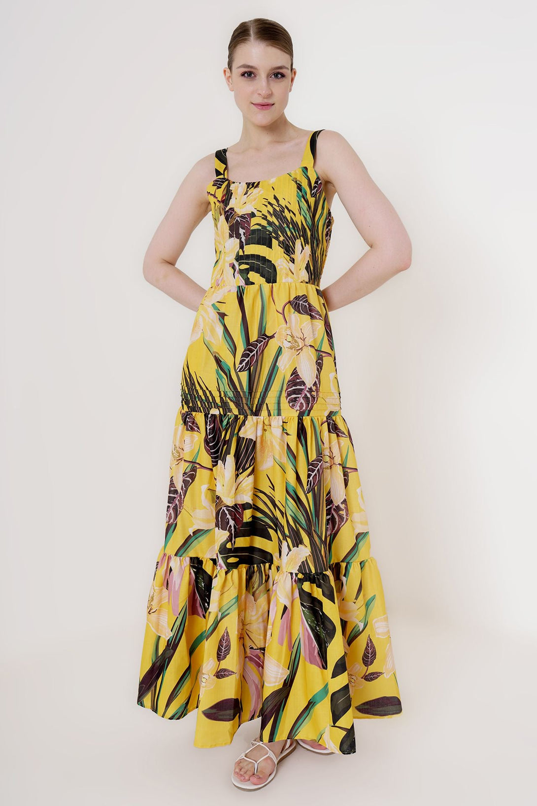 Designer Strappy Maxi Dress Summer | Maxi Yellow Dresses for Women Large / Yellow Designer Strappy Maxi Dress Summer | Maxi Yellow Dresses for Women Large / Yellow