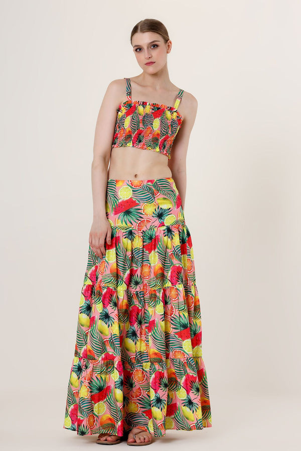 summer maxi skirts, long skirt for women, high waisted long skirt, yellow cotton skirt,